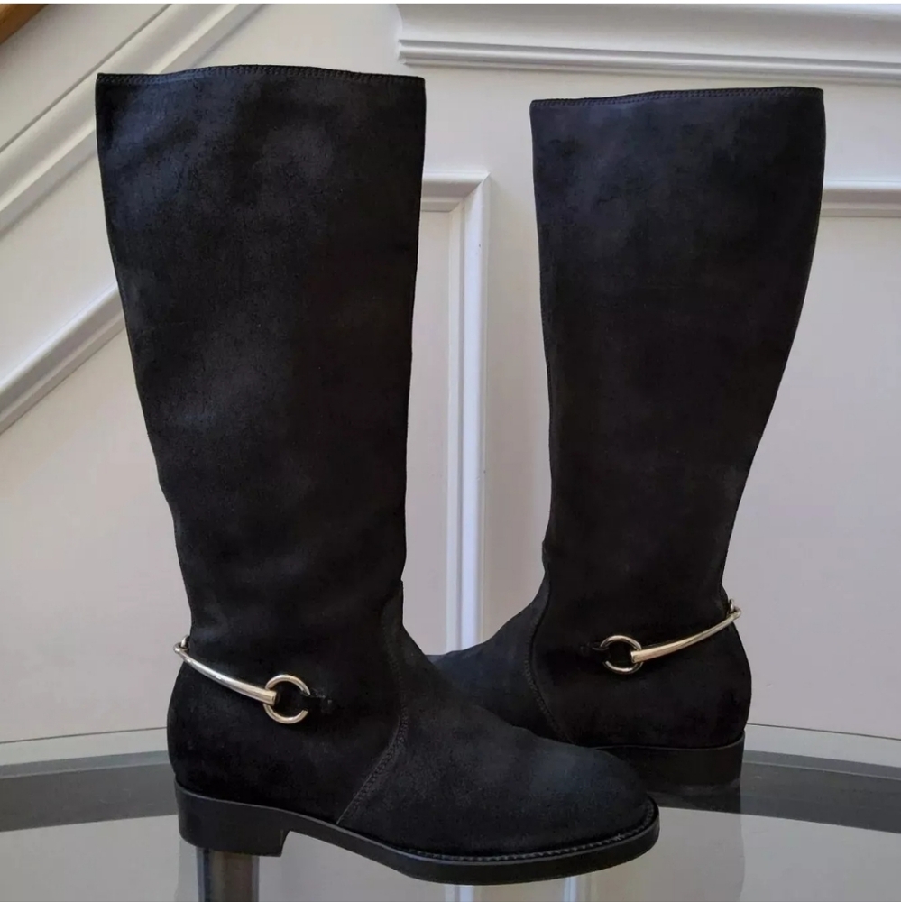 Gucci Horsebit Suede Tall Knee High Boots  Women's 39/8.5